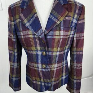 True Vintage Plaid Wool Blazer, Made in Canada